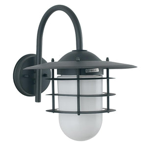 Grey & Glass Hanging Outdoor Wall Light