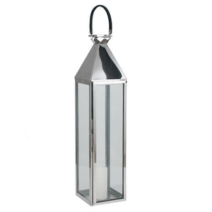 Shiny Nickel & Glass Lantern