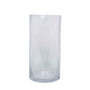 Clear Glass Round Optic Vase Small