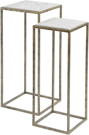 Mylas Marble Set of 2 Side Tables