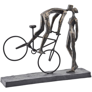 Kissing Couple On Bike Sculpture