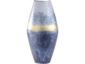 Blue & Gold Abstract Iron Vase