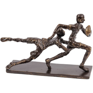 Bronze Rugby Tackle Sculpture