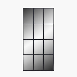 Dark Grey Metal 12 Pane Floor Standing Mirror