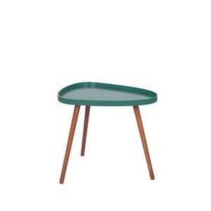 Clarice Forest Green MDF and Brown Pine Wood Teardrop Table