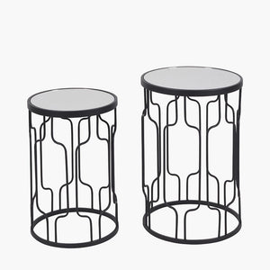 Caprisse Glass & Graphite S/2 Round Tables