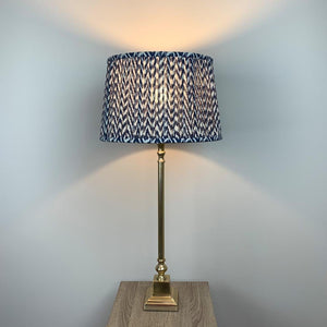 Gold Stick Table Lamp with Square foot with Vienna Pleated Shade - Various Colours