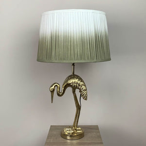 Daurian Shiny Gold Table Lamp with Ombre Taupe Scallop Shade