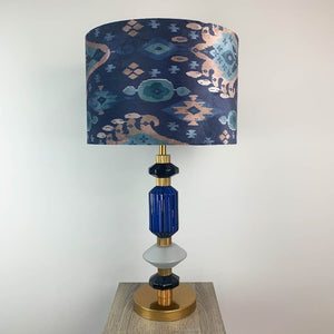Alena Table Lamp with Kasbah Navy Velvet Shade