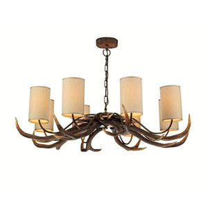David Hunt Antler 8 Light Rustic Pendant complete with Shades