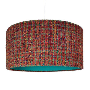 Djembe Hand Woven Shade with Teal Silk Lining