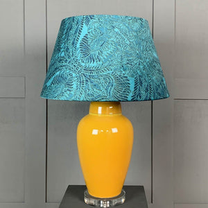 Sunflower Ceramic Table Lamp with Pacha Teal Shade
