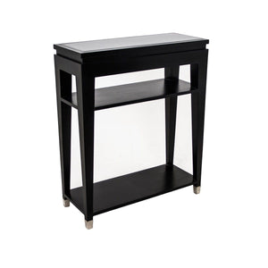 Modena Console Table with Black Glass Top