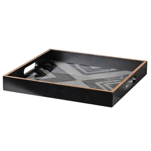 Black & White Square Marble Effect Tray