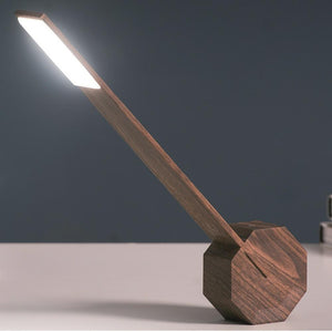 Octagon One LED Desk Lamp Walnut