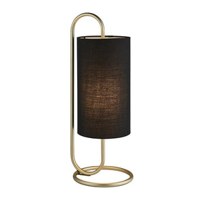 Hoop Antique Brass Table Lamp with Black Shade