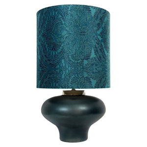 Rugari Enamel Malibu Finish Glass Table Lamp with Pacha Teal Shade