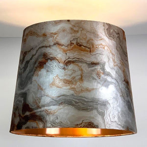 Pecan Spice Carrara Marble Effect Large Troika Pendant Shade