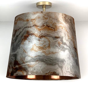 Marble Pecan Spice Large "Troika" Electrified Shade