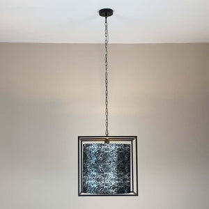 The Box Pendant with Black Quil Bespoke Shade