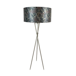 Brondby Tripod Floor Lamp Brushed Steel with Solaris Mink Black Shade