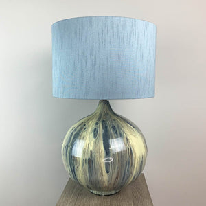 Loch Loma Table Lamp with Astor Lock Blue Faux Silk Shade