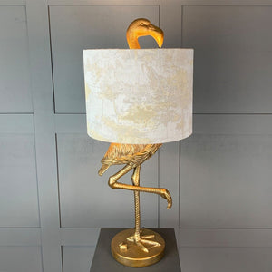 Can Can Flamingo Brass Table Lamp & Hazel 1 Shade