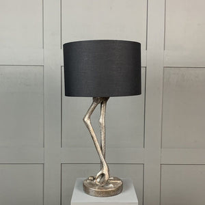 Flamingo Leg Antique Silver Table Lamp