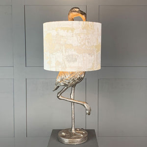 Can Can Flamingo Antique Silver Table Lamp & Hazel 1 Shade