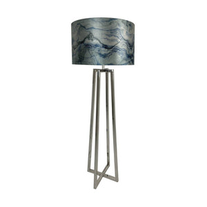 Madison Chrome Floor Lamp With Marble Azure Shade