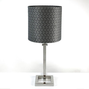 Aura Chrome Table Lamp With Platinum Tessellate Panaz Shade