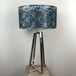 Madison Chrome Table Lamp with Black Quill Velvet Shade