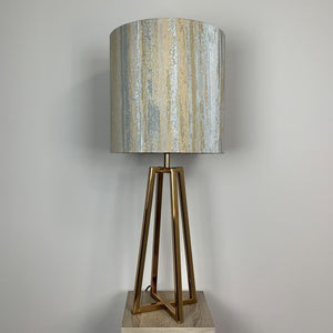 Madison Lacquered Brass Table Lamp with Seascape Desert Shade