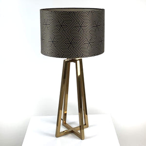 Madison Lacquered Brass Table Lamp With Allure Mocha Maze Shade