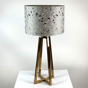 Madison Lacquered Brass Table Lamp With Terrazzo Shade