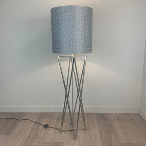 Renzo Brushed Steel Floor Lamp with Choice of Bespoke Lampshade