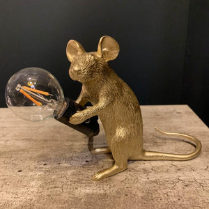 Gold Sitting Mouse Table Lamp