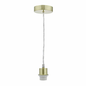 1 Light Satin Brass E27 Suspension With Clear Cable