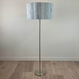 Belford Brushed Steel Floor Lamp with Seascape Polar Lampshade