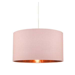 Timon Easy Fit Pink Pendant Shade With Copper Lining