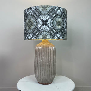 Tiree Table Lamp with Julia Clare's Efflorescence Linen in Green Lampshade