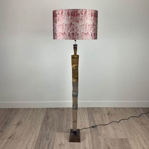 Totem Nickel & Champagne Floor Lamp with Filipo Cardinal Oval Shade
